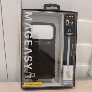 MAGEASY Compatible with iPhone 17 Pro 6.3" Wallet Case with Crossbody Strap